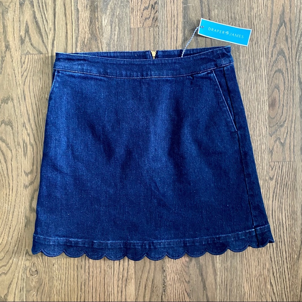 Draper James Scallop Denim Skirt